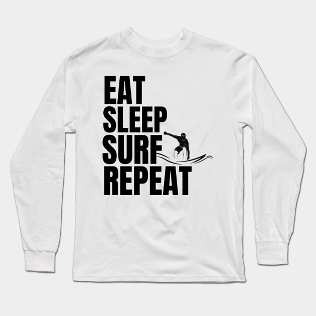 eat sleep surf repeat Long Sleeve T-Shirt by mksjr